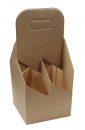 Flaschenträger-Karton 4er natur uni für 4x330ml Bierflaschen/Glasflaschen bis 65mm Durchmesser